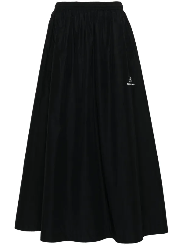 【関税&送料込】Balenciaga Long Black Skirt Loop Sports Icon Balenciaga logo-embroidered Maxi Skirt | Black | FARFETCH