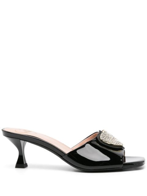 Love Moschino patent-leather open-toe mules