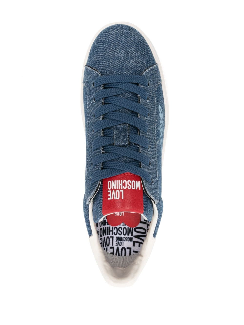 Shop Love Moschino Denim Chunky Sneakers In Blue