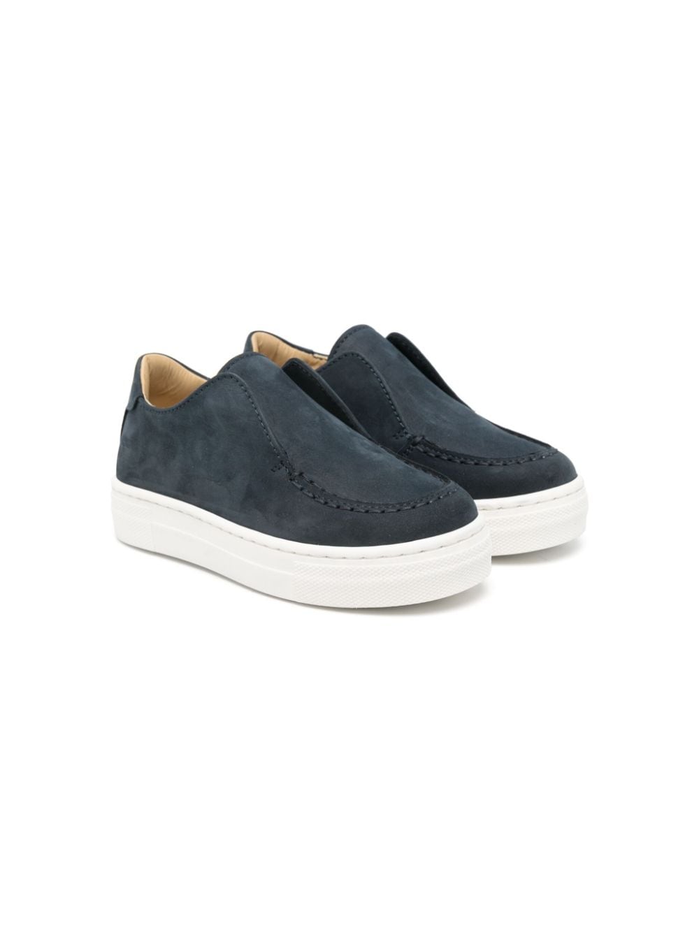 Andrea Montelpare Kids' Suede Slip-on Sneakers In Blue