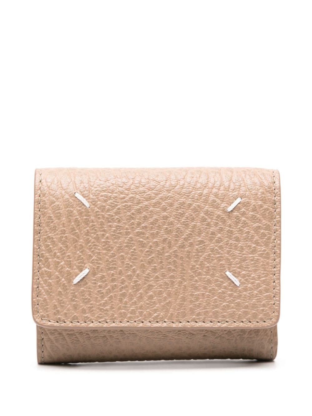 Maison Margiela Four-stitch Leather Wallet In Neutrals