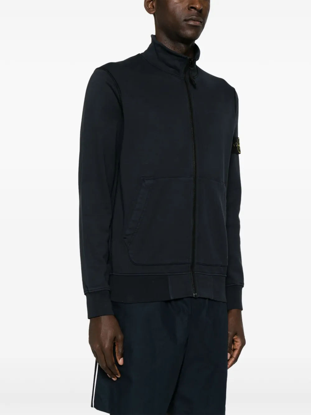 Stone Island Sweater met halve rits en Compass-logopatch Blauw