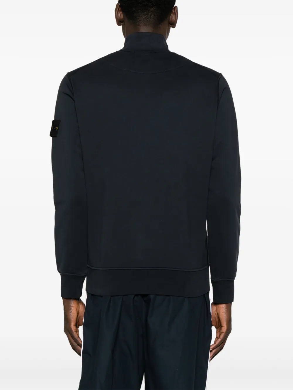Stone Island Sweater met halve rits en Compass-logopatch Blauw