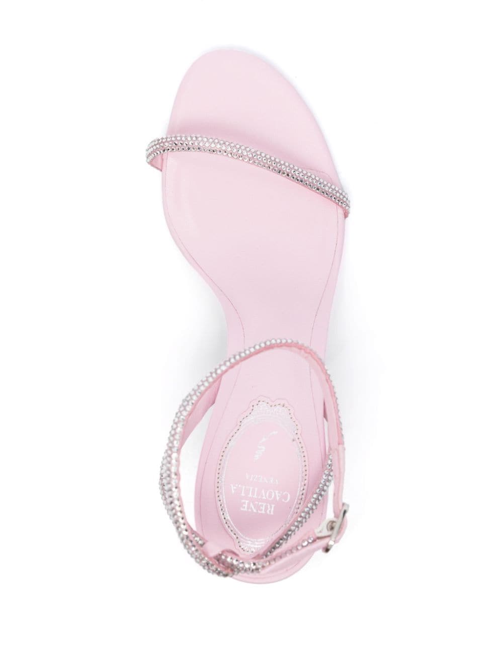 Shop René Caovilla Ellabrita 80mm Leather Sandals In Pink