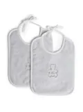 Brunello Cucinelli Kids logo-embroidered cotton bib (pack of two) - Grey