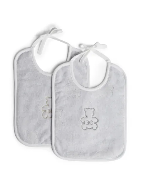 Brunello Cucinelli Kids logo-embroidered cotton bib (pack of two)