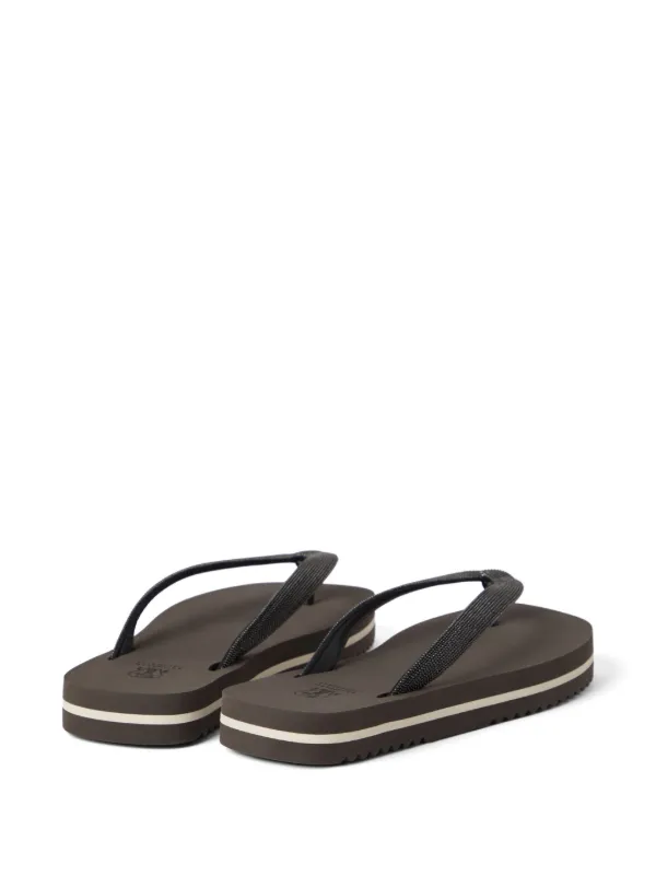 Brunello Cucinelli モニーレ フラットサンダル | ブラウン | FARFETCH JP