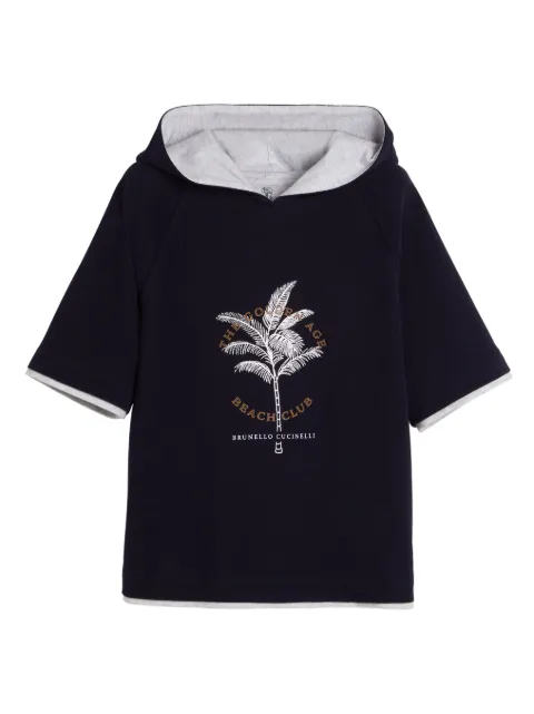 Brunello Cucinelli Kids short-sleeve cotton hoodie