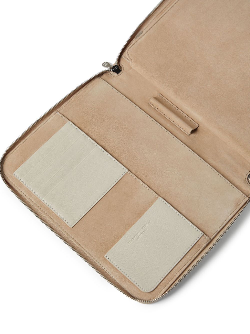 Shop Brunello Cucinelli Zip-up Leather Case In White