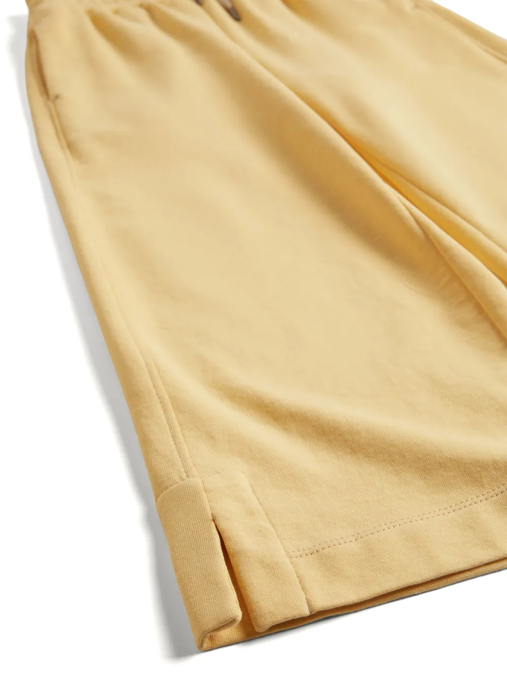 Shop Brunello Cucinelli Drawstring-waist Cotton Trousers In Yellow