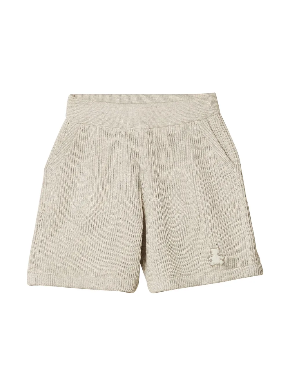 Brunello Cucinelli Kids ribbed-knit cotton shorts | Neutrals | Image 1