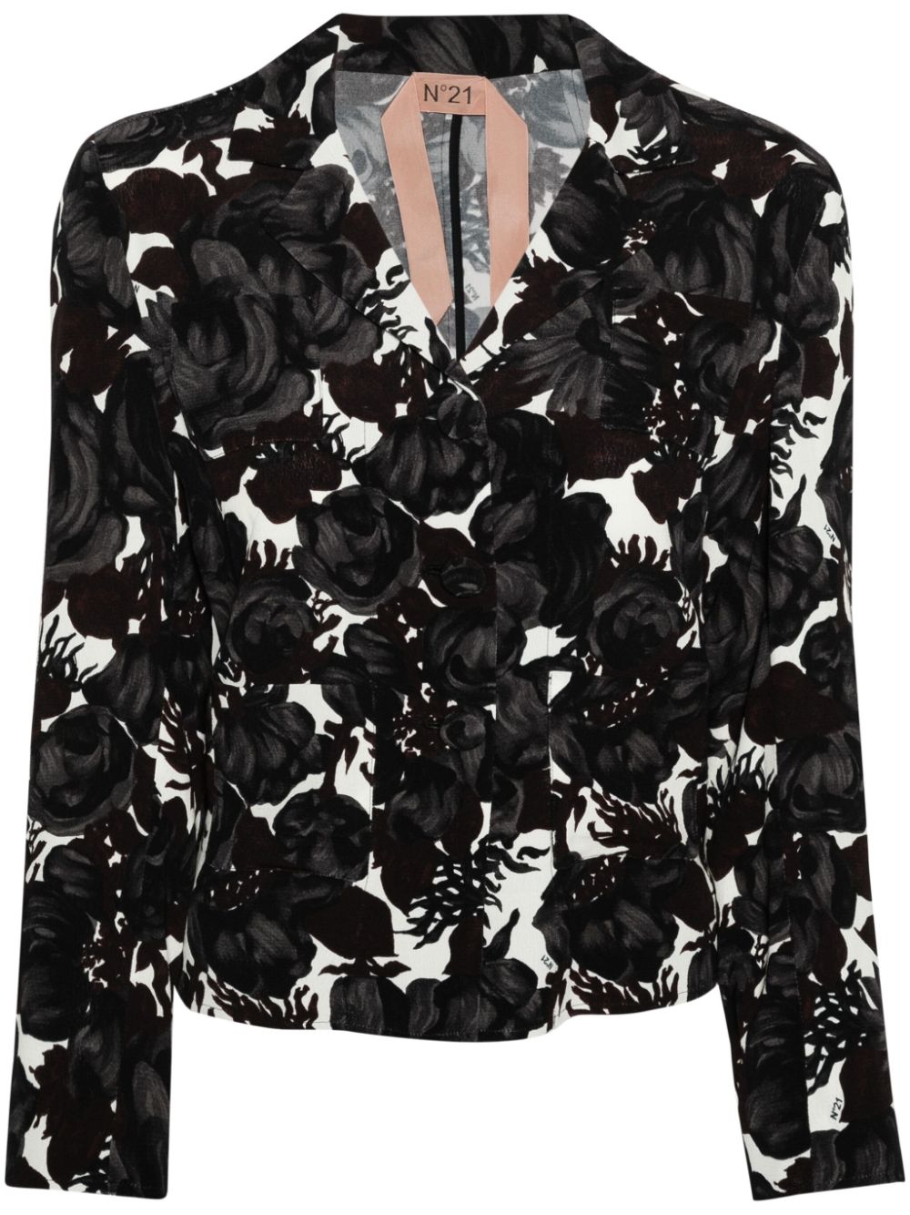 N°21 Floral-print Shirt In Black