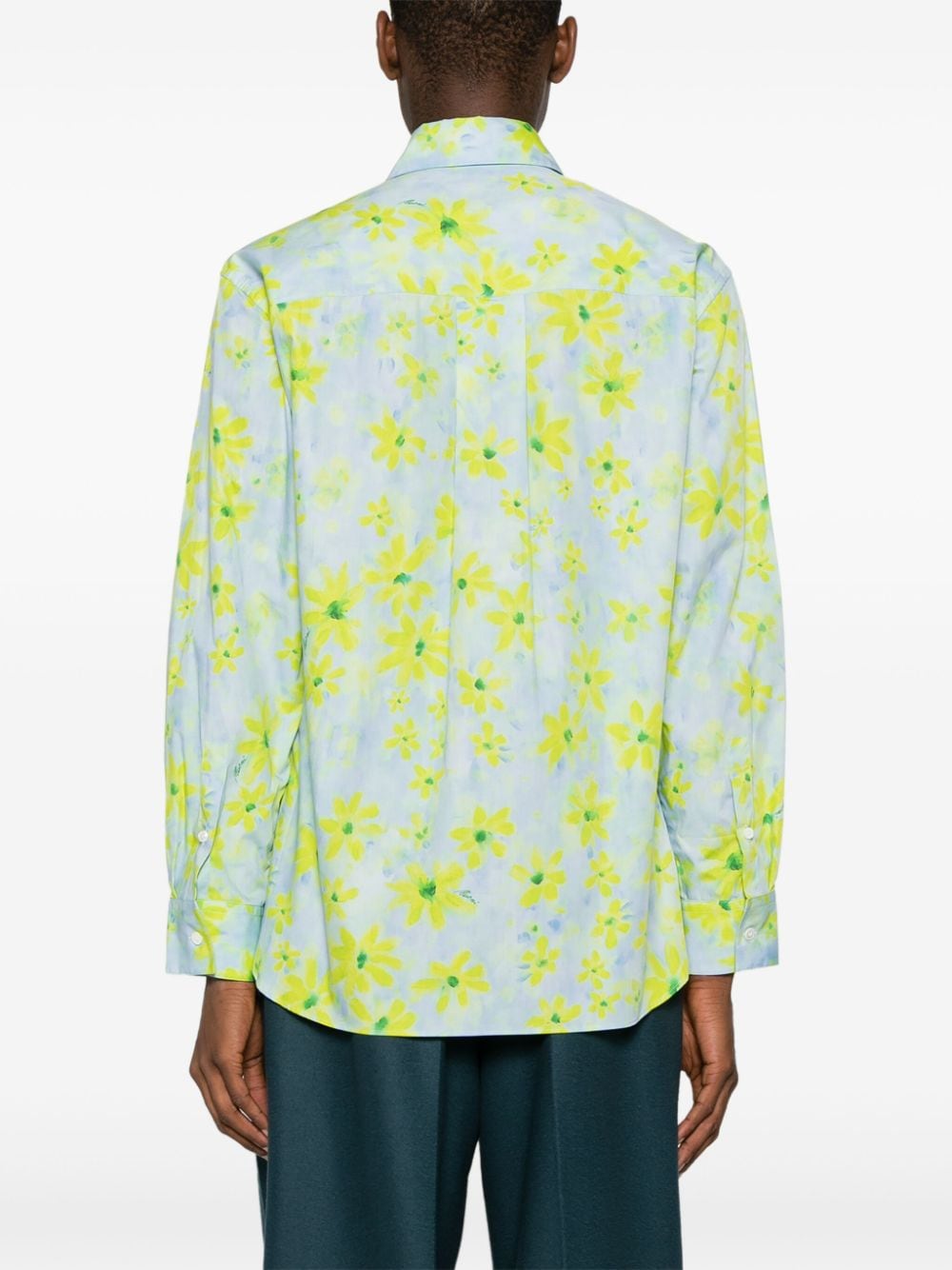 Shop Marni Parade Floral-motif Shirt In Blue