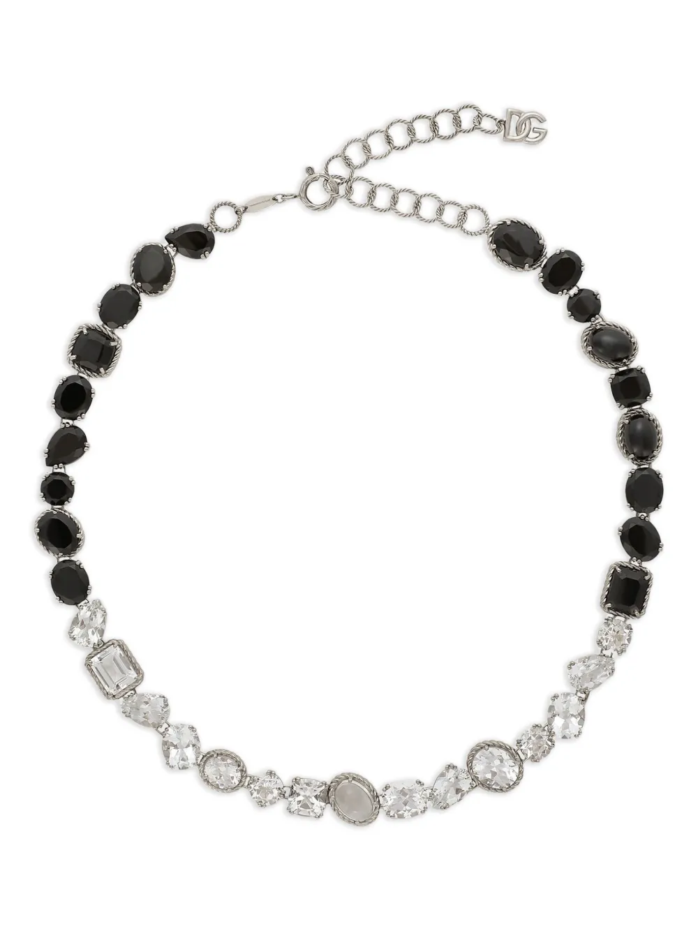 Dolce & Gabbana 18K white gold Anna spinel and topaz necklace - Argento