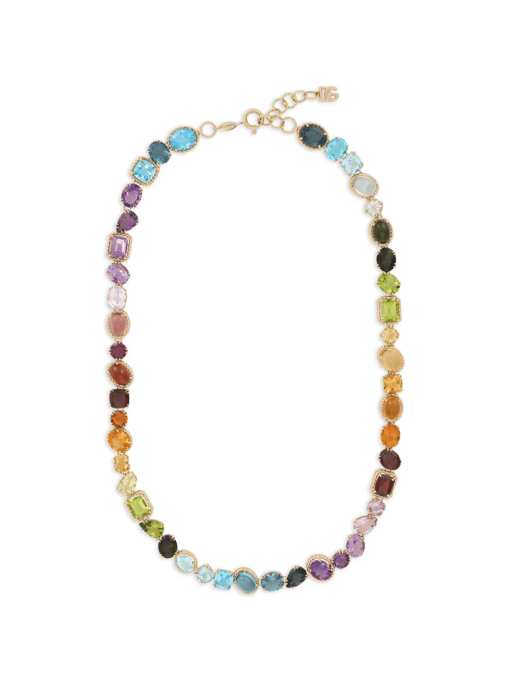 Dolce & Gabbana Rainbow necklace in 18K yellow gold with multicolored gemstones