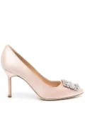 Manolo Blahnik Hangisi 90mm satin pumps - Neutrals