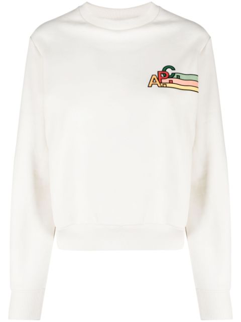 A.P.C. logo-embroidered cotton sweatshirt Women