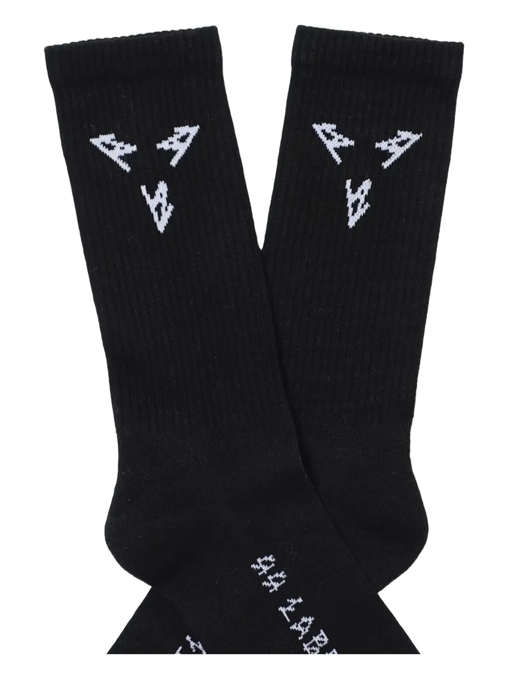 44 Label Group Triangle-logo Cotton Socks In Black