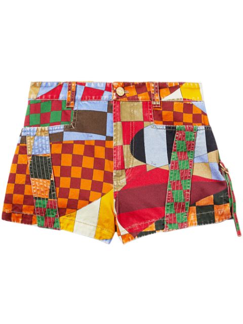 PUCCI Giardino-print panelled cotton shorts