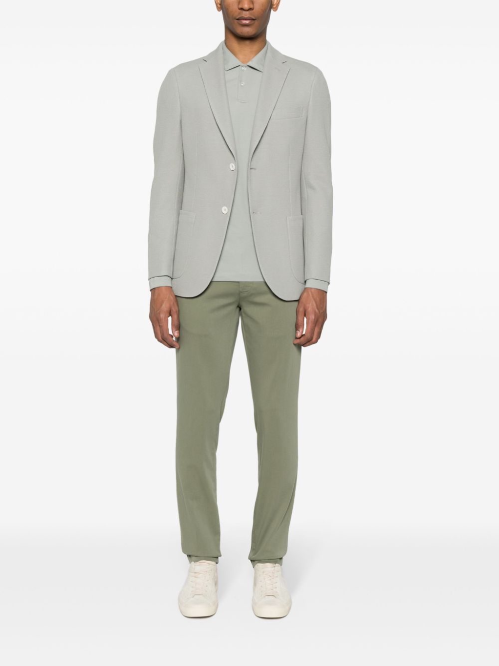 Boggi Milano single-breasted cotton blazer - Groen