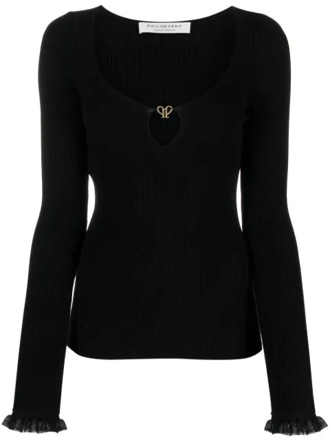 Philosophy Di Lorenzo Serafini logo-plaque ribbed-knit top