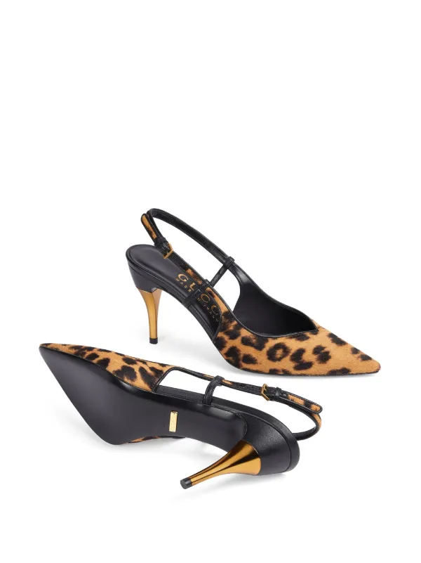 Gucci clearance leopard heels