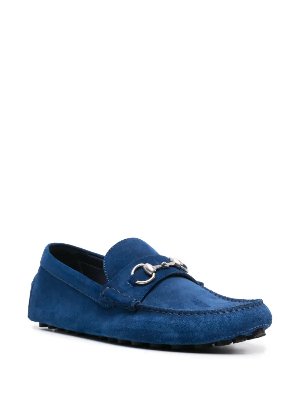 Gucci loafers blue suede on sale