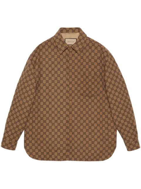 Gucci sobrecamisa con motivo GG en jacquard