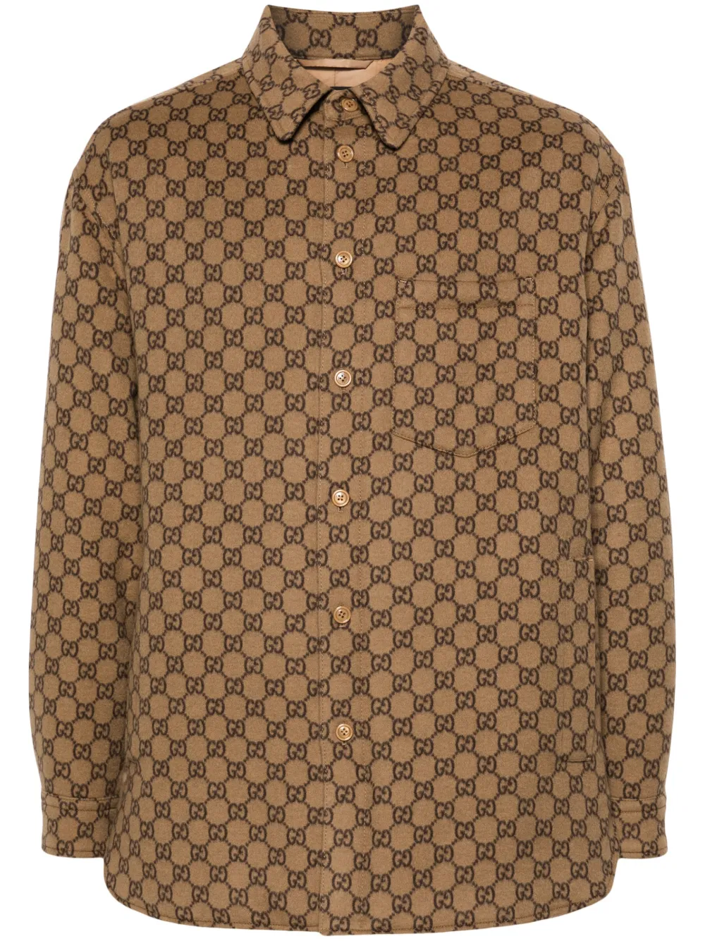 Brown cheap gucci shirt