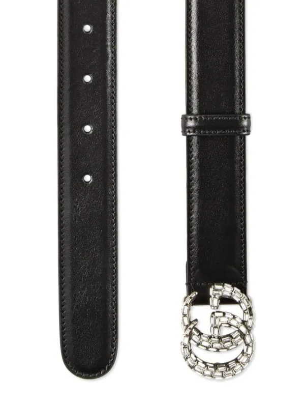 Gucciクリスタルバックルベルト Gucci GG クリスタル ベルト | ブラック | FARFETCH JP