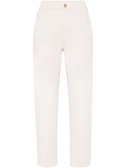 Brunello Cucinelli Monili-chain high-rise straight-leg jeans Women