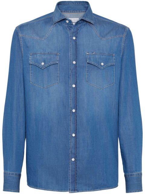 Brunello Cucinelli denim press-stud fastening shirt Men