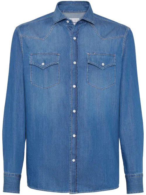 Chemise en jean à boutons pression - Brunello Cucinelli - Modalova
