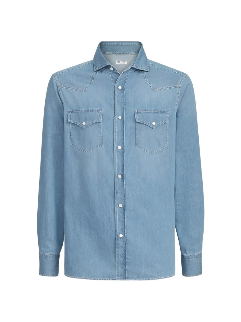 Brunello Cucinelli Overhemd met drukknopen Blauw