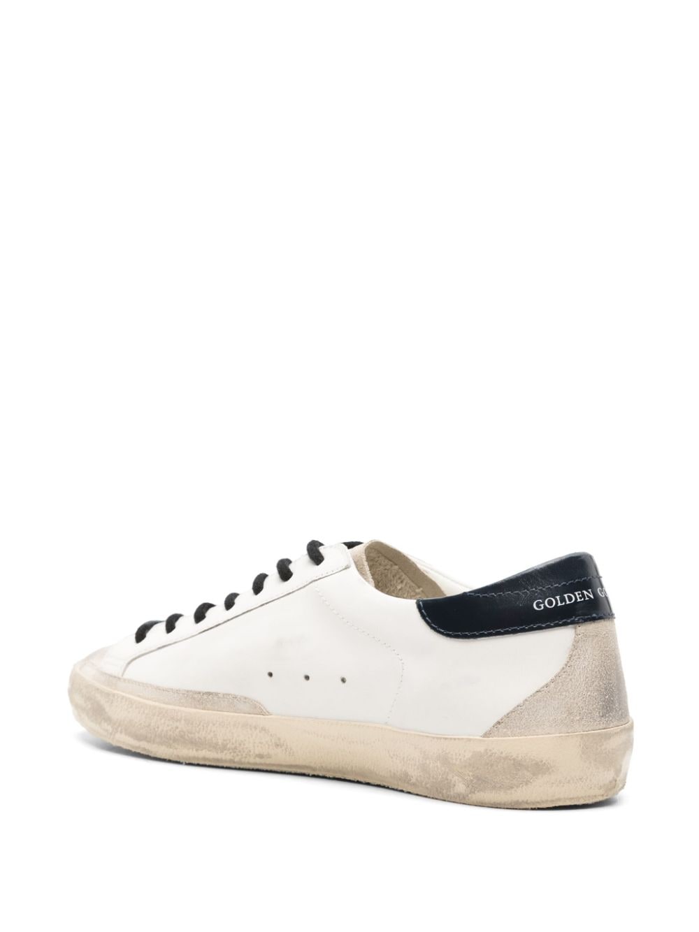 Shop Golden Goose Super-star Distressed Leather Sneakers In 白色