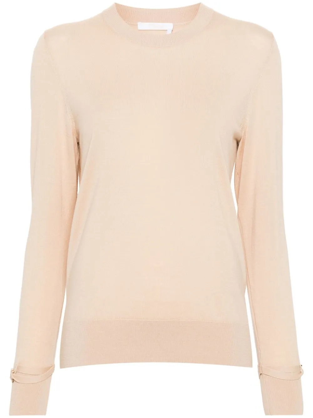 Shop Chloé Long-sleeve Wool Jumper In Neutrals