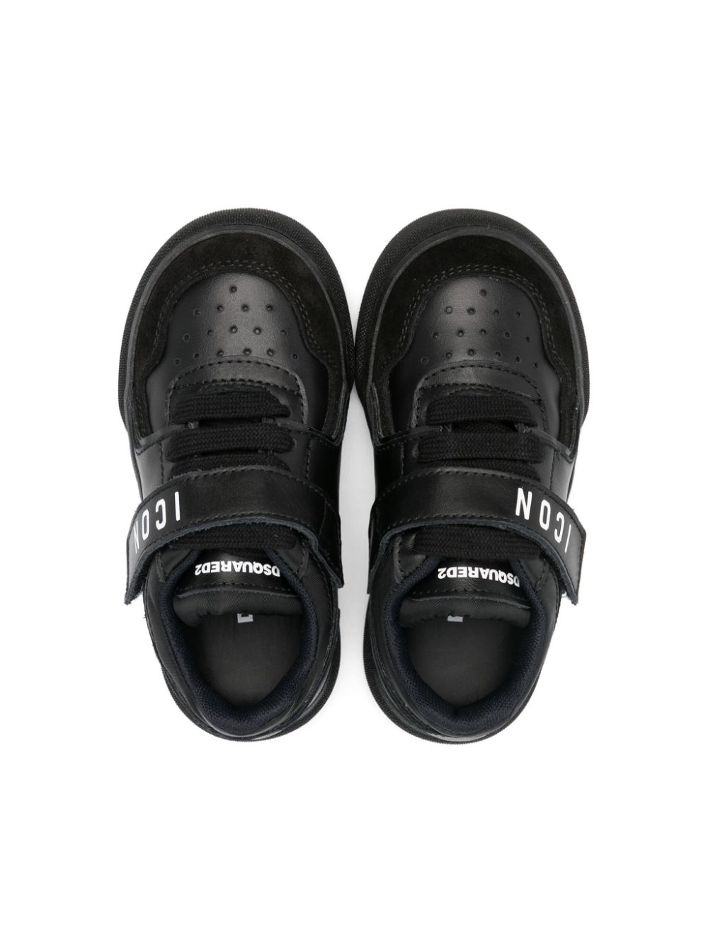 Shop Dsquared2 Logo-print Leather Sneakers In Black