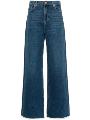 Lotta Luxe Vintage high-rise wide-leg jeans in blue - 7 For All