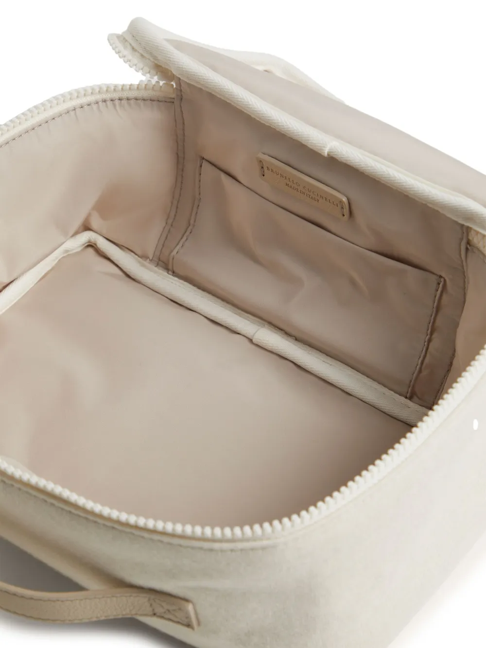 Brunello Cucinelli Kids Toilettas met geborduurd logo Beige