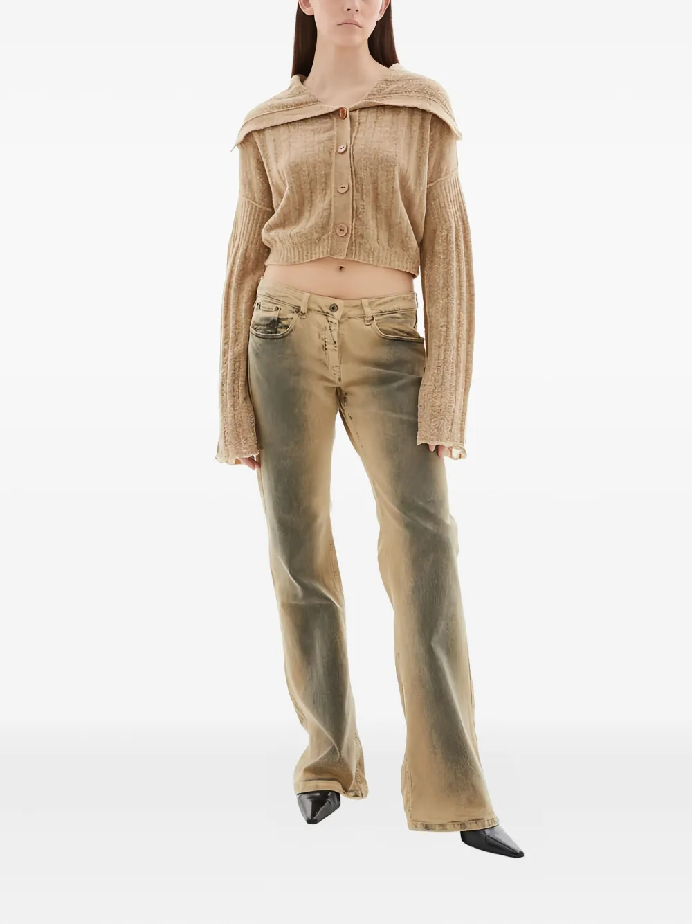 Knwls Wool-blend Button Cardigan In Neutral