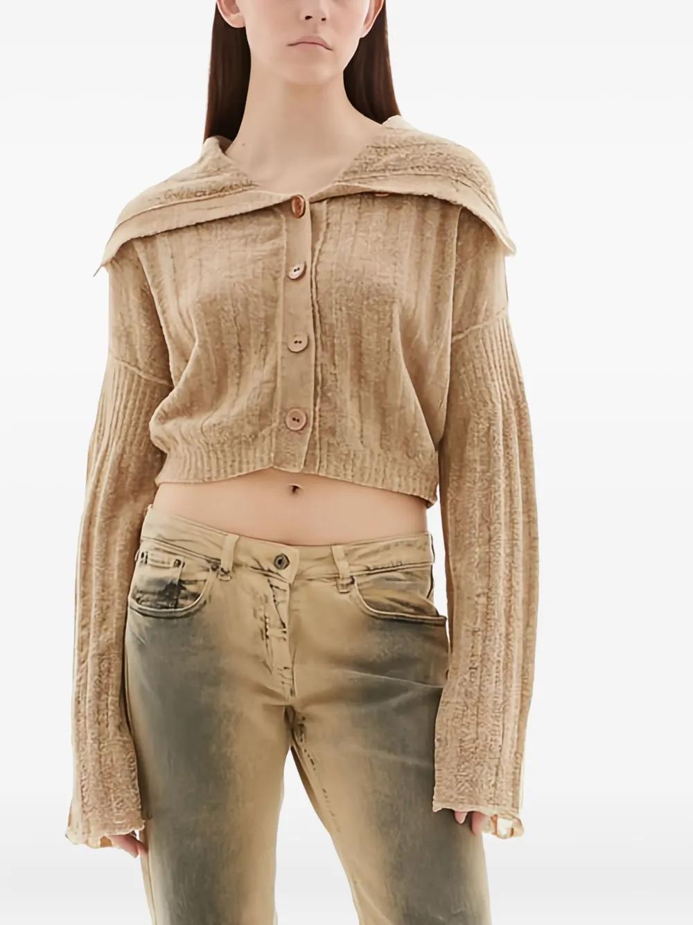 Knwls Wool-blend Button Cardigan In Neutral