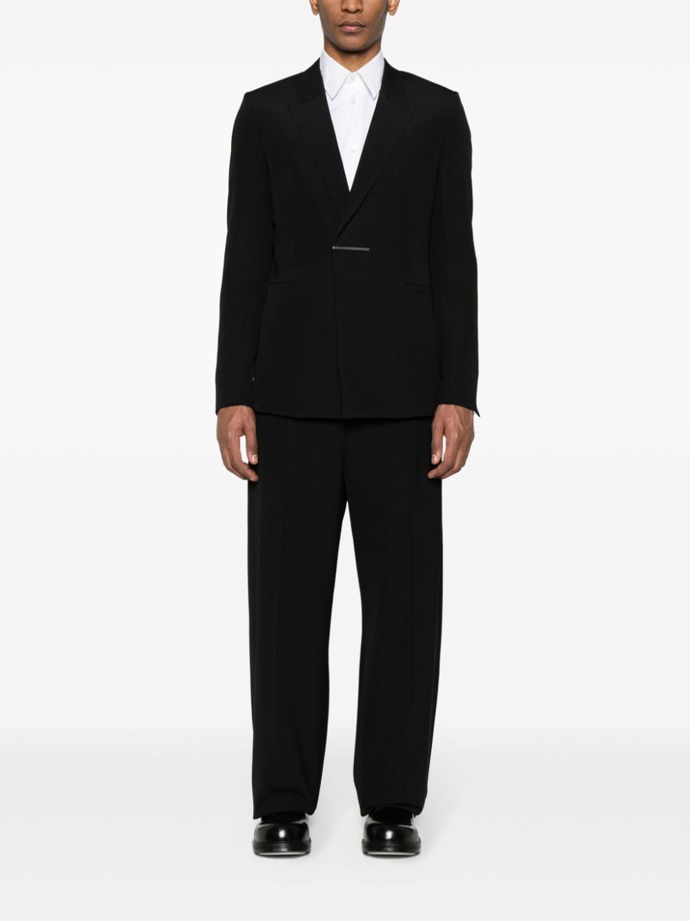 Shop Givenchy Logo-plaque Wool Blazer In Black