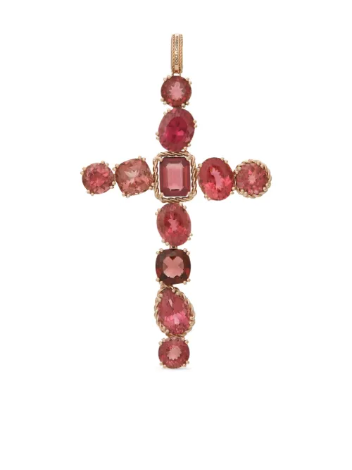 Pendentif croix Anna en rouge 18ct - Dolce & Gabbana - Modalova