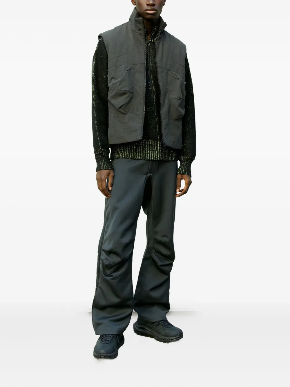 GR10K zip-fastening gilet Grijs
