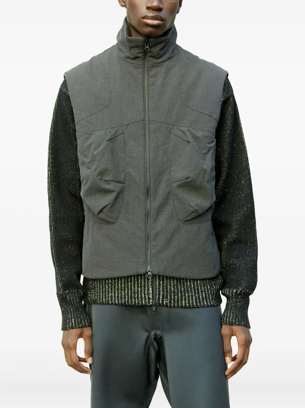 GR10K zip-fastening gilet - グレー GR10K zip-fastening gilet - グレー