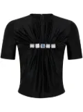 Rabanne gem-embellished draped-effect top - Black