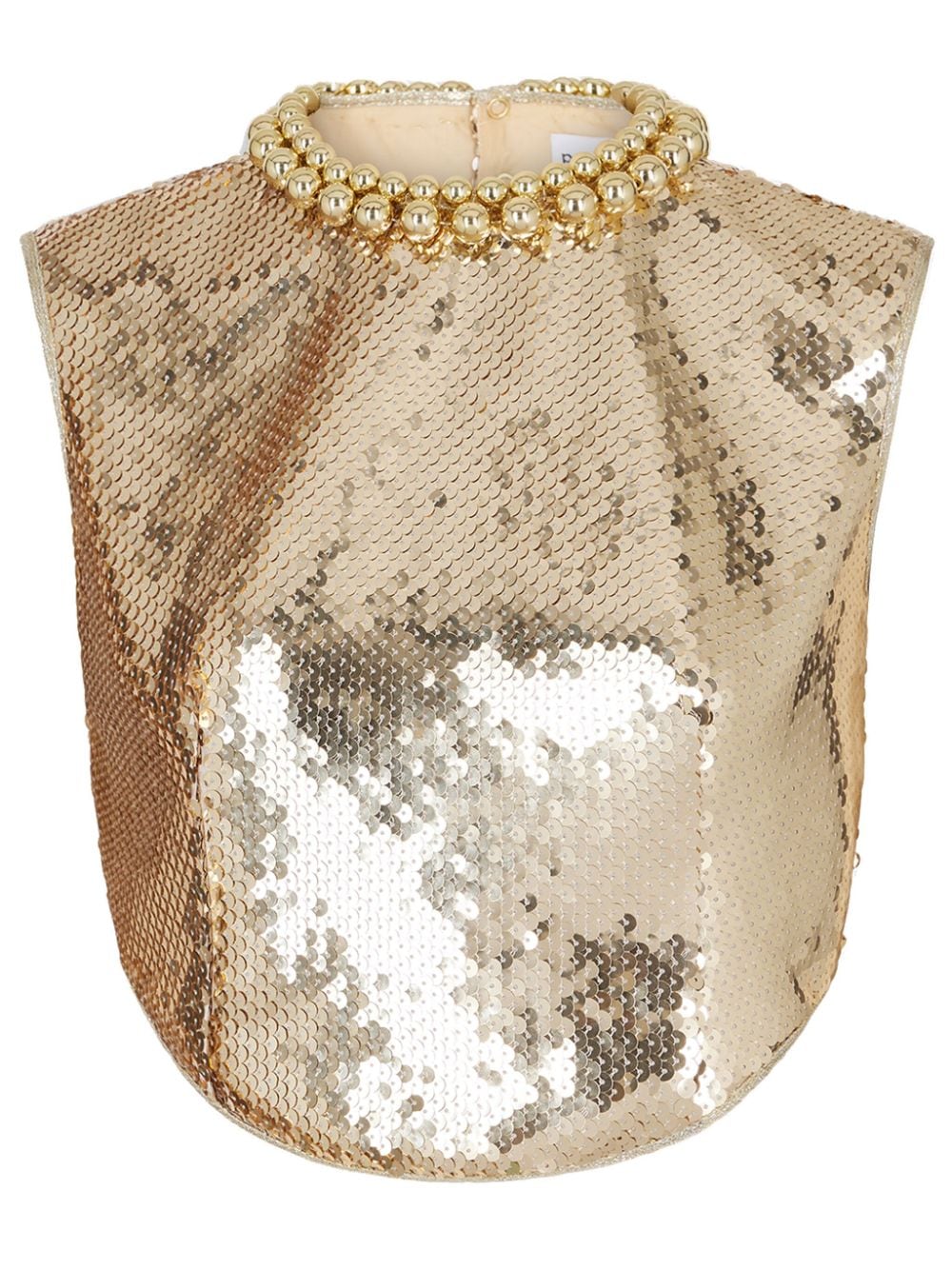 Shop Rabanne Sequin-embellished Crop Top In Gold