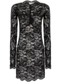 Rabanne floral-lace mini dress - Black