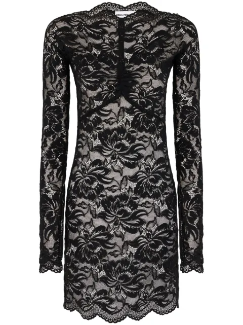 Rabanne vestido corto con encaje floral