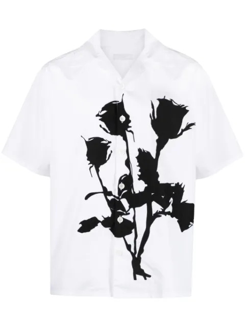 Prada floral-print cotton-poplin shirt